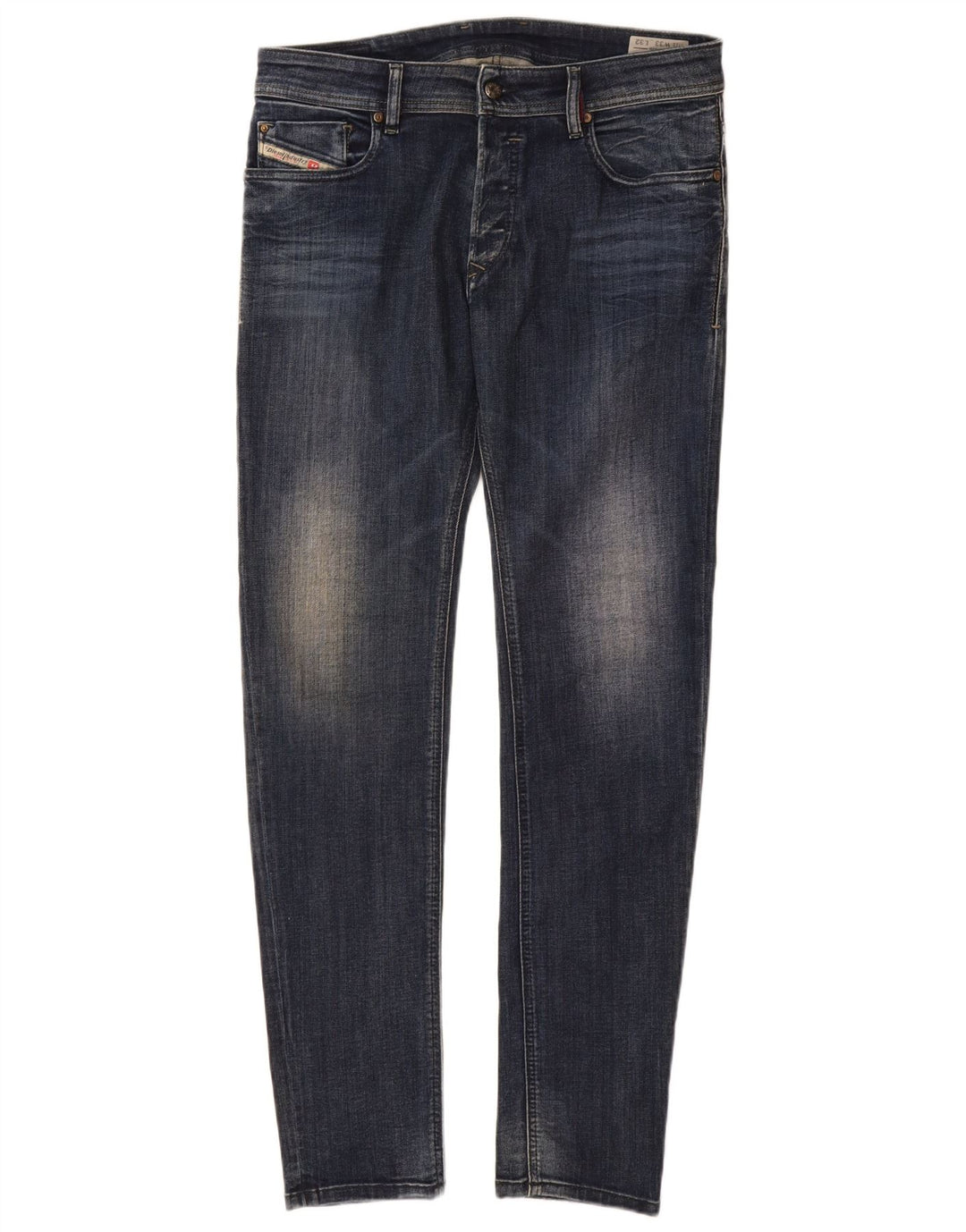 DIESEL Herre Sleenker Slim Skinny Jeans W33 L32 Marineblå Bomuld