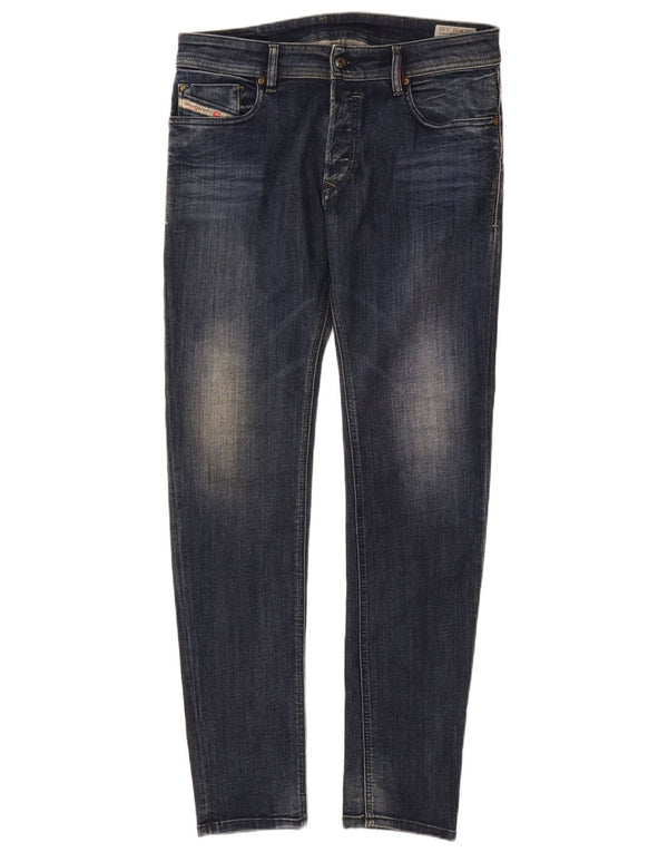 DIESEL Herre Sleenker Slim Skinny Jeans W33 L32 Marineblå Bomuld