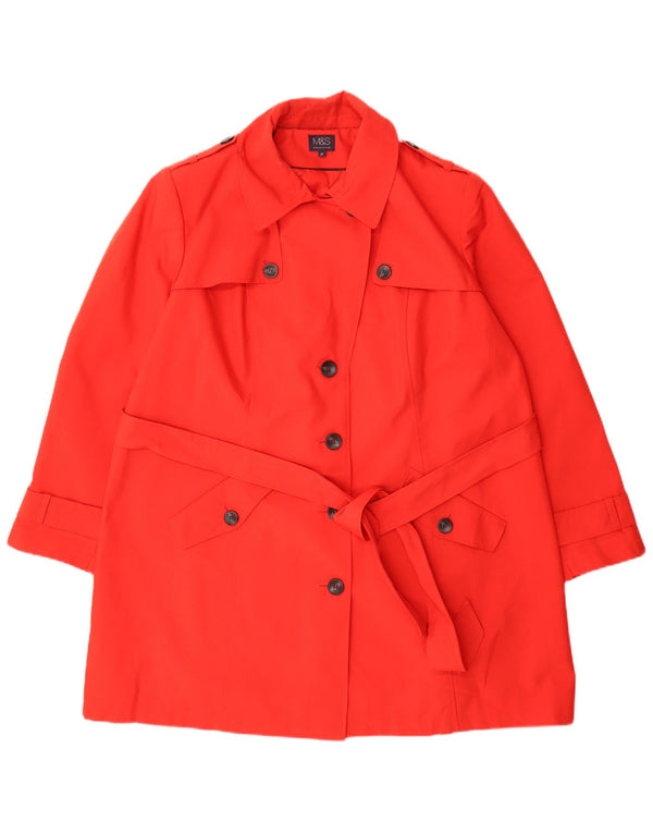 Marks & Spencer Trench Coat til kvinder UK 26 5XL Rød Polyester