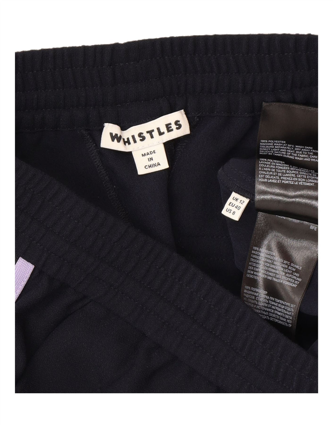 Whistles Dame træningsdragt Bukser UK 12 Mellem marineblå stribet polyester