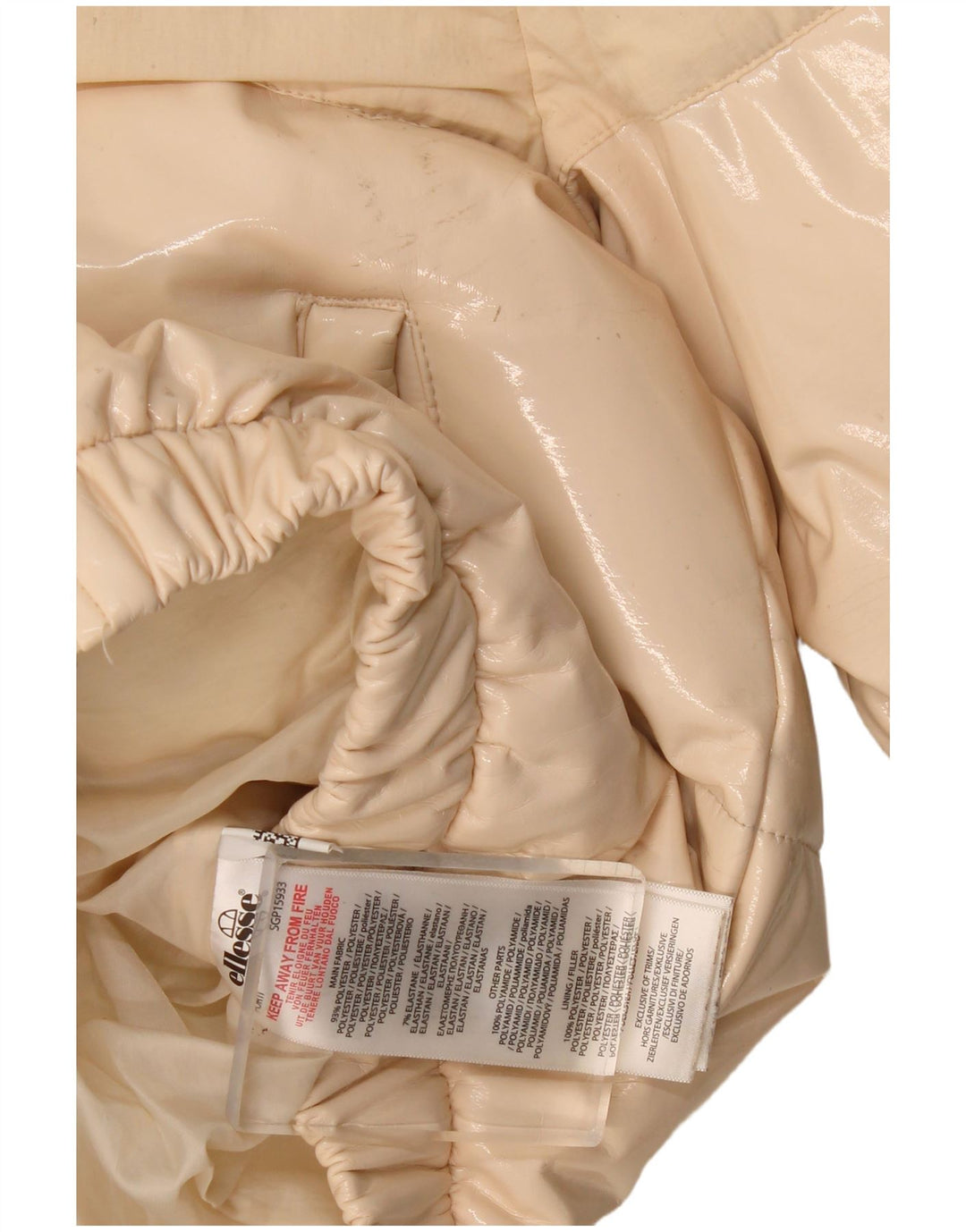 Ellesse Dame Oversized Hætte Oversized Polstret Jakke UK 8 Small Beige