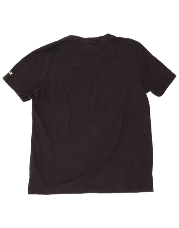 Superdry Grafisk T-shirt top til kvinder UK 12 Medium Sort Bomuld