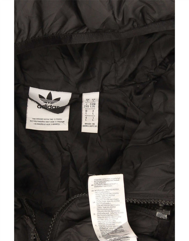 Adidas Herre hættepolstret jakke UK 40 Stor sort polyester