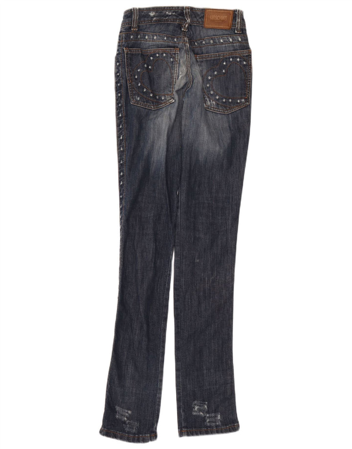 Moschino Kvinder Distressed Skinny Jeans W27 L34 Blå