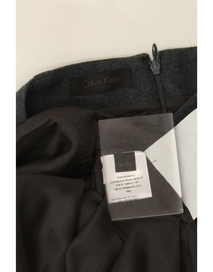 Calvin Klein Pencil Nederdel til kvinder US 8 Medium W32 Blå Flecked Uld