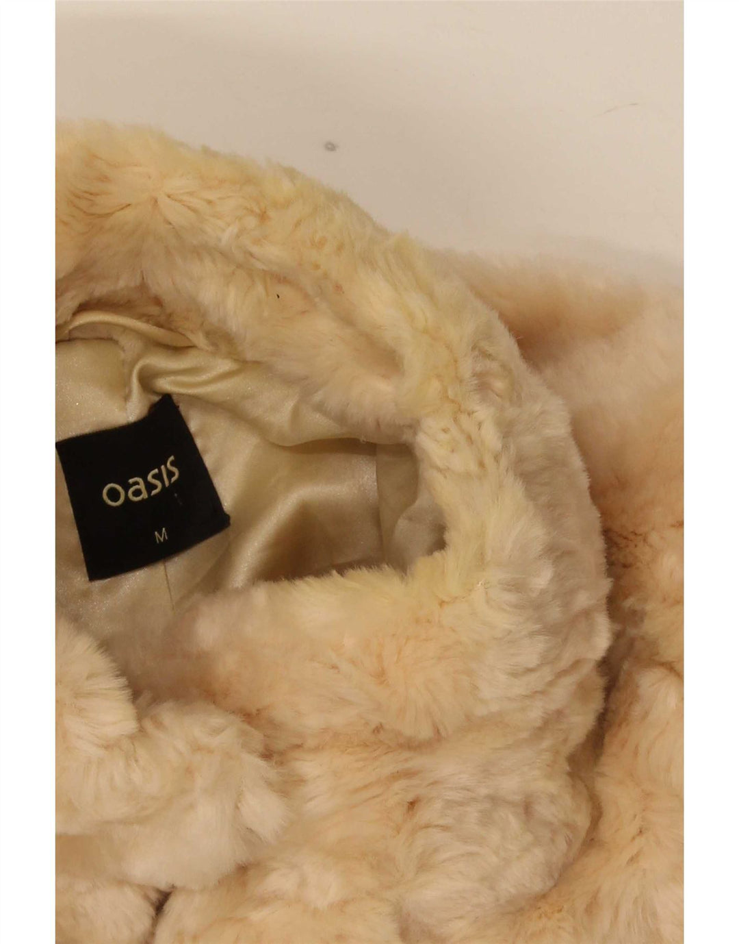 Oasis Dame imiteret Pelsjakke UK 14 Medium Beige