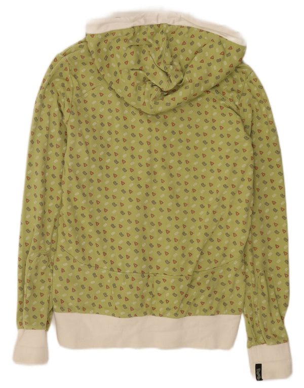 Nike Womens Graphic Hoodie Jumper UK 10/12 Medium Green Cotton Sports