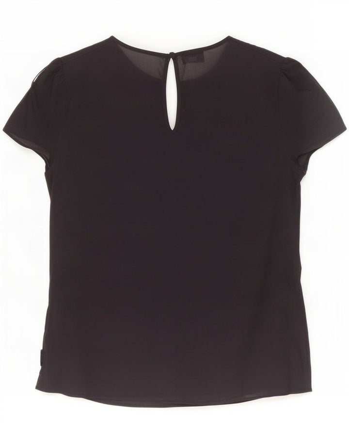 Armani Dame Bluse Top EU 38 Medium Navy Blue Bomuld
