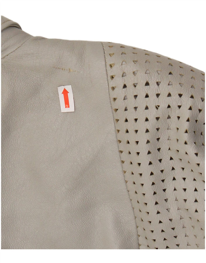 GABRIELLA BENELLI Oversized jakke til kvinder EU 36 lille gråt læder