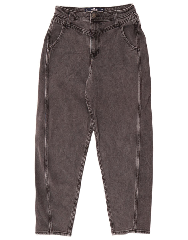 Hollister Womens Mom High Rise Tapered Jeans US 1 XS W25 L26 Sort