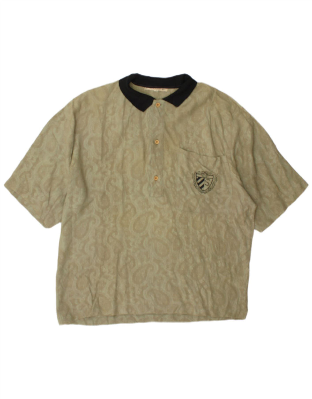 Silenzio Polo Shirt til mænd Small Khaki Paisley