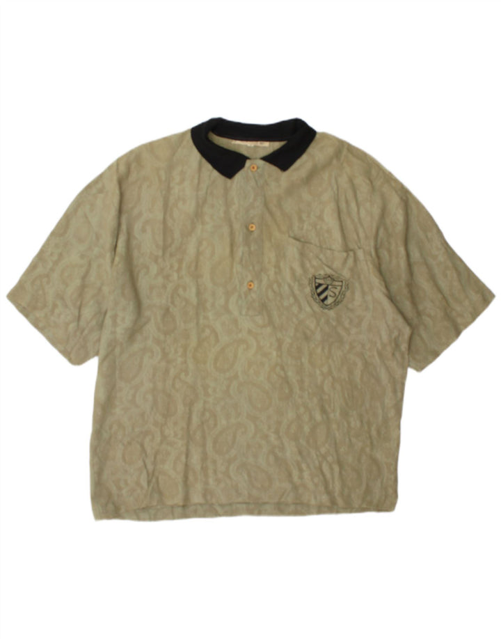 Silenzio Polo Shirt til mænd Small Khaki Paisley