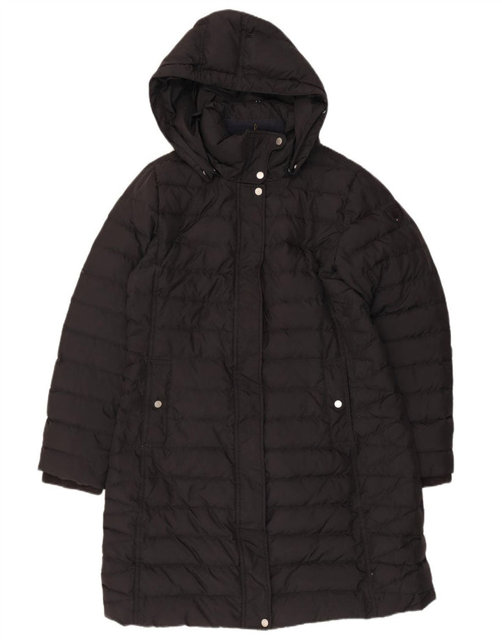 Tommy Hilfiger Dame Hætte Polstret Frakke UK 14 Stor Sort Polyester