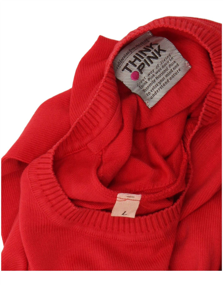 Tænk Pink Herre Crew Neck trøje Sweater Large Red