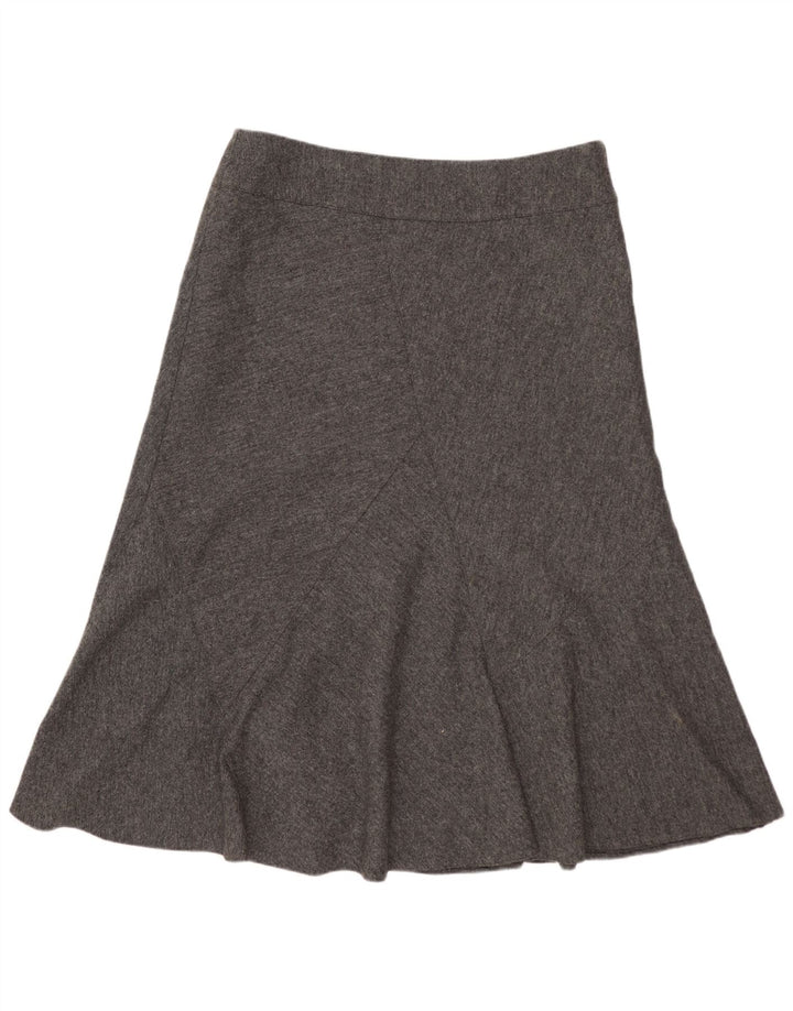 Marks & Spencer A-line nederdel til kvinder UK 12 Medium W32 Grå Flecked New Wool