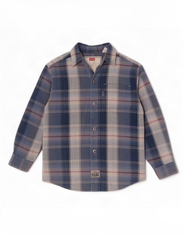 Levi's Boys Flanellskjorte 4-5 år Blå Plaid Bomuld
