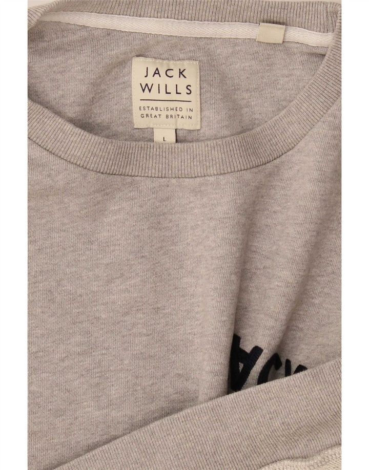 Jack Wills Herre Grafisk Sweatshirt Jumper Stor Grå