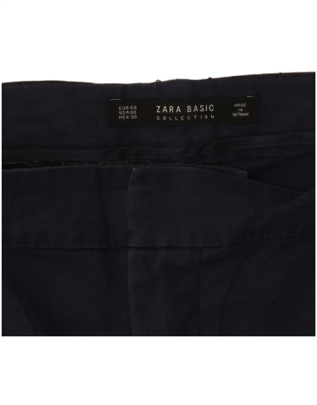 Zara Dame Slim Chino Bukser EU 40 Medium W30 L26 Marineblå