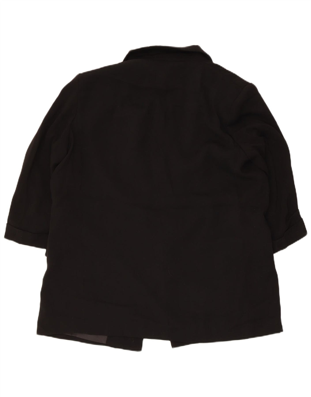 Zara Dame 3/4 ærmet åben blazerjakke UK 18 XL Sort Polyester