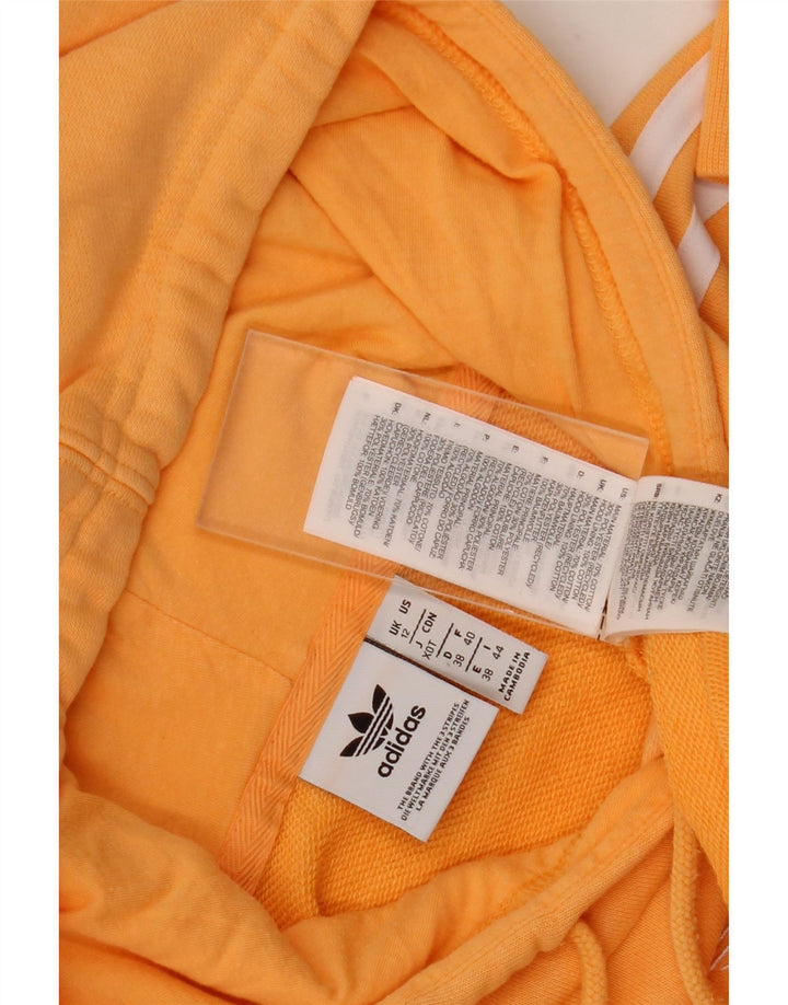Adidas Dame Oversized Hoodie Jumper UK 12 Medium Orange Bomuld