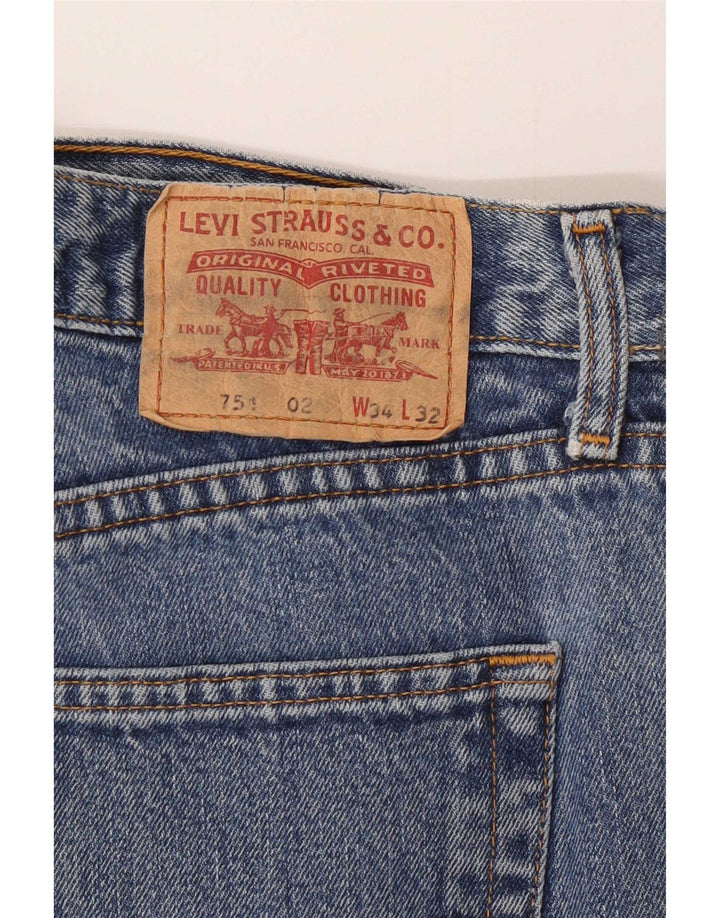 Levi's Herre 751 Straight Jeans W34 L28 Blå