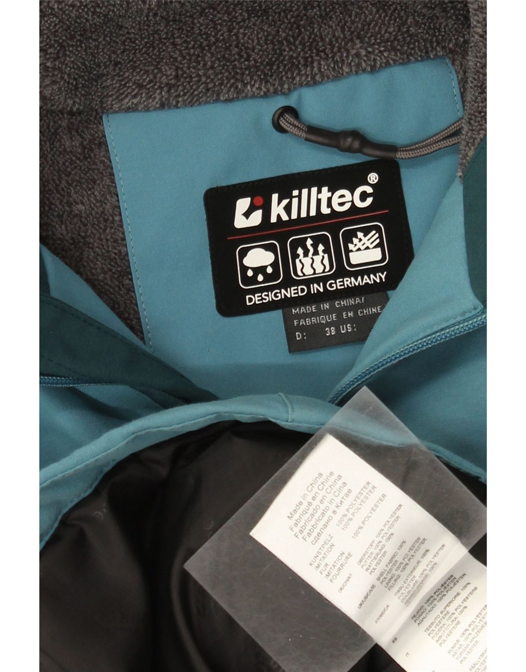Killtec Dame Hættejakke EU 38 Medium Blue Colourblock