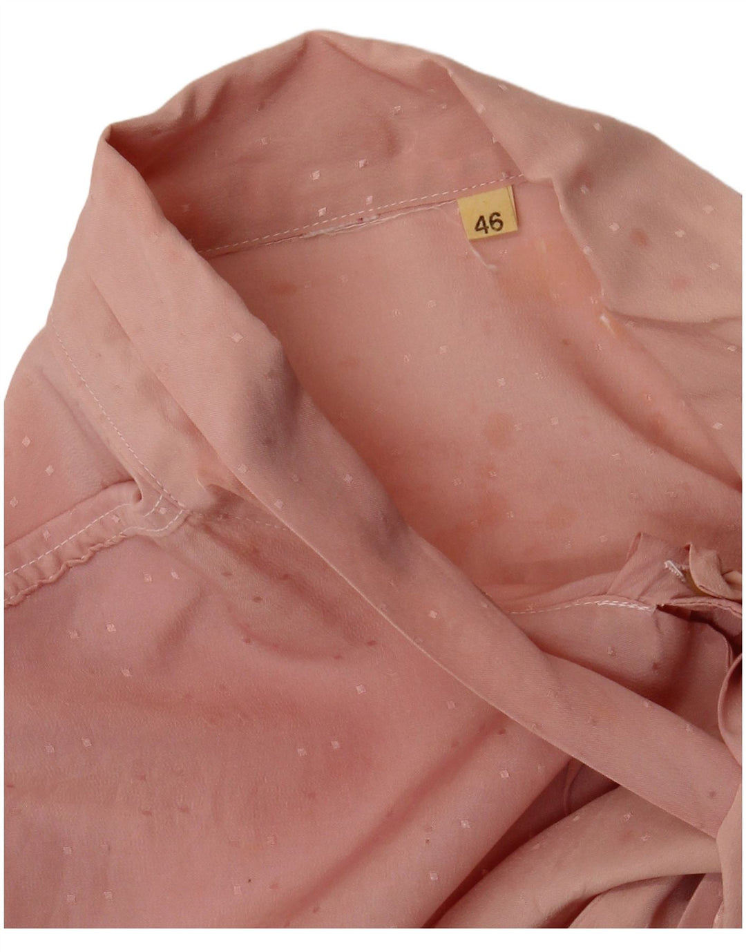Vintage Dame Front Tie Shirt Bluse IT 46 Large Pink Geometric