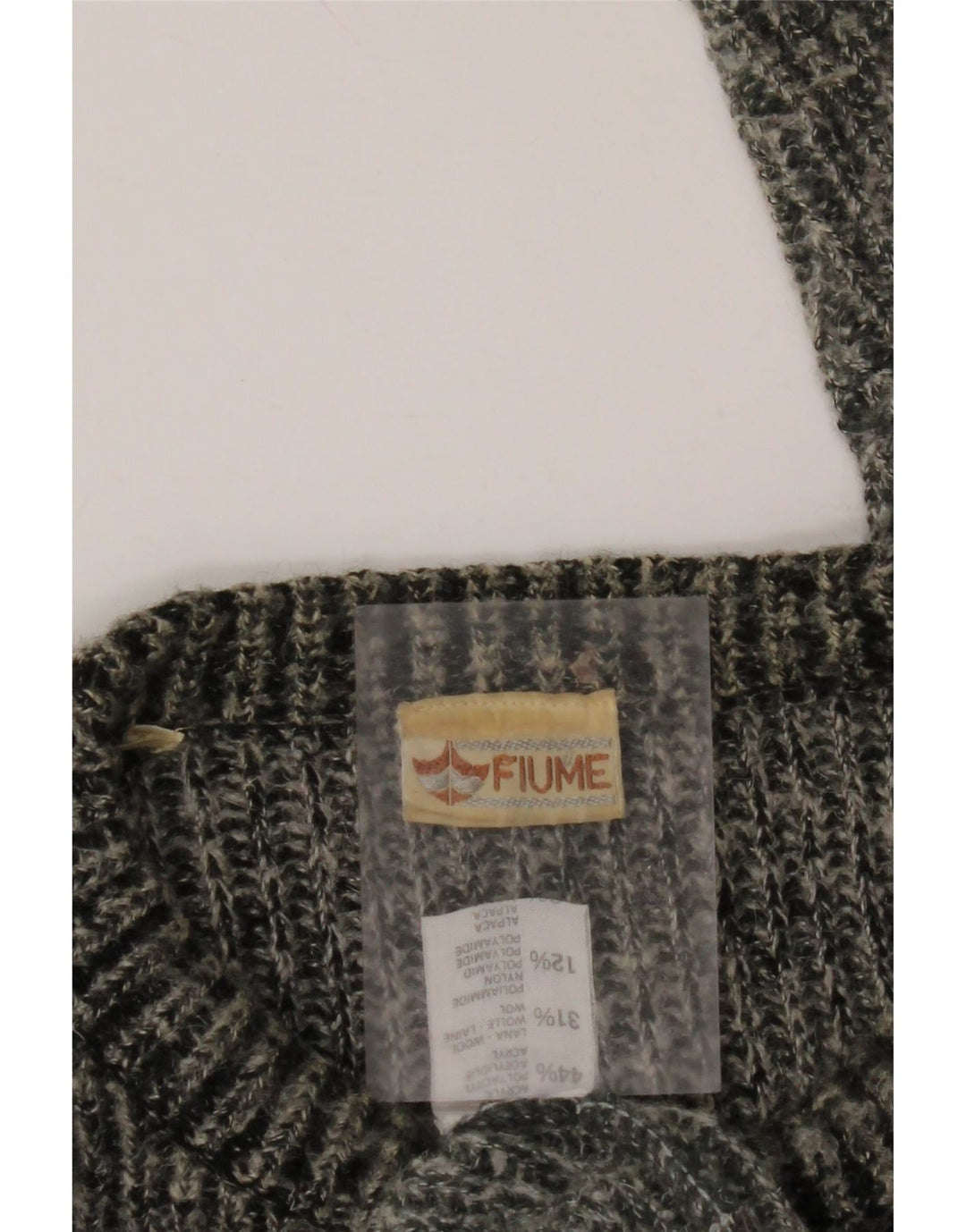 FIUME Herre Crew Neck sweater 2XL Grå Colourblock Akryl