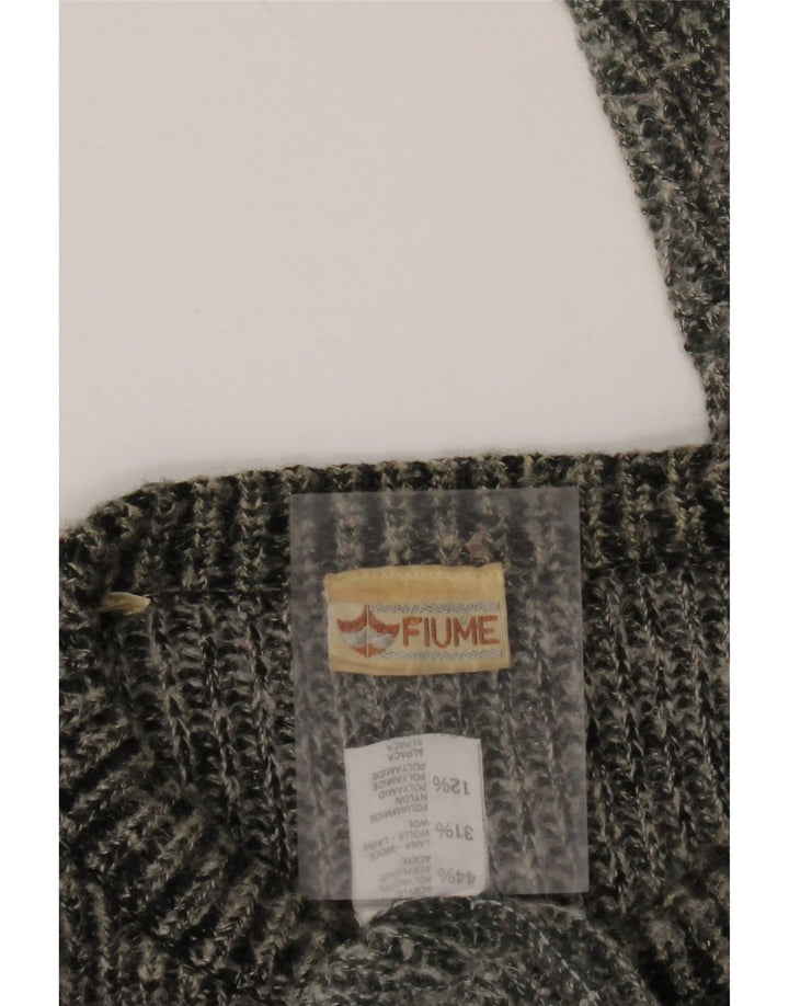FIUME Herre Crew Neck sweater 2XL Grå Colourblock Akryl