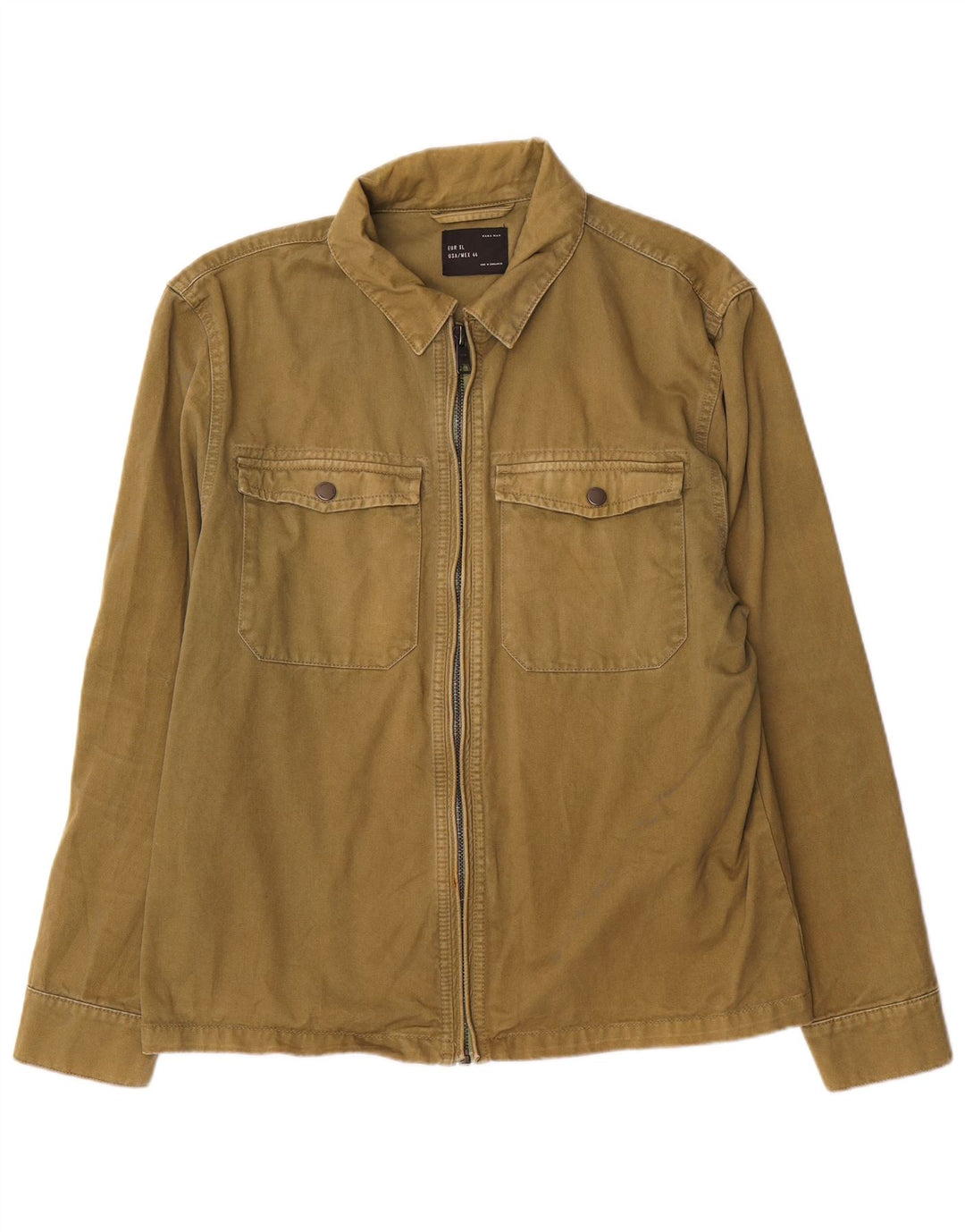 Zara Bomber Jacket UK 42 XL Grøn Bomuld