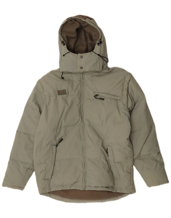 Fila Herre hættepolstret jakke UK 38 Medium Grøn polyamid