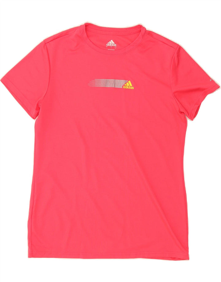 ADIDAS Womens Graphic T-Shirt Top UK 16 Large Pink Polyester Vintage Adidas and Second-Hand Adidas from Messina Hembry 