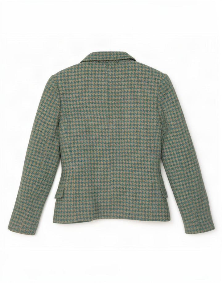 Igi & Womens 4-knaps blazerjakke IT 42 Medium Blue Houndstooth Uld