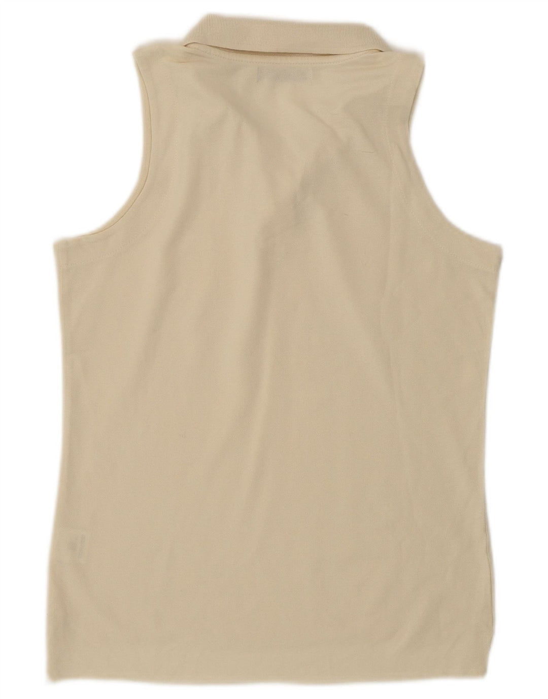 Asics Dame ærmeløs polo shirt UK 10 Small Off White Bomuld