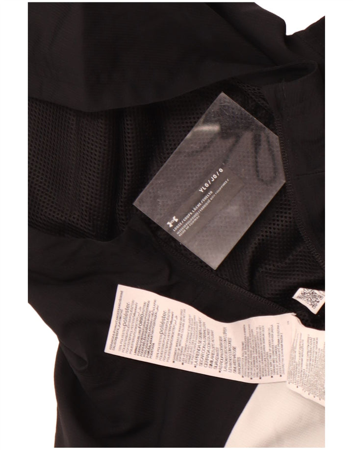 Under Armour drenge hætte regnjakke 11-12 år Stor sort farveblok