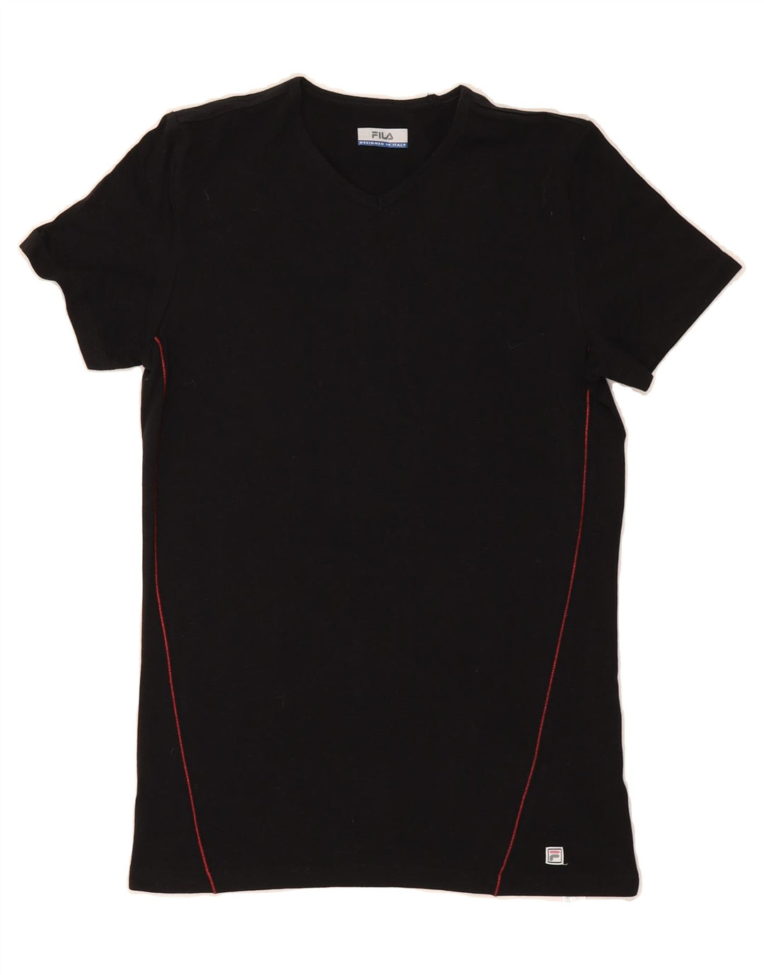FILA Womens T-Shirt Top UK 12 Medium Black Cotton Vintage Fila and Second-Hand Fila from Messina Hembry 