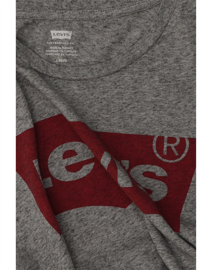 Levi's Grafisk T-shirt top til kvinder DK 16 Stor grå flækket