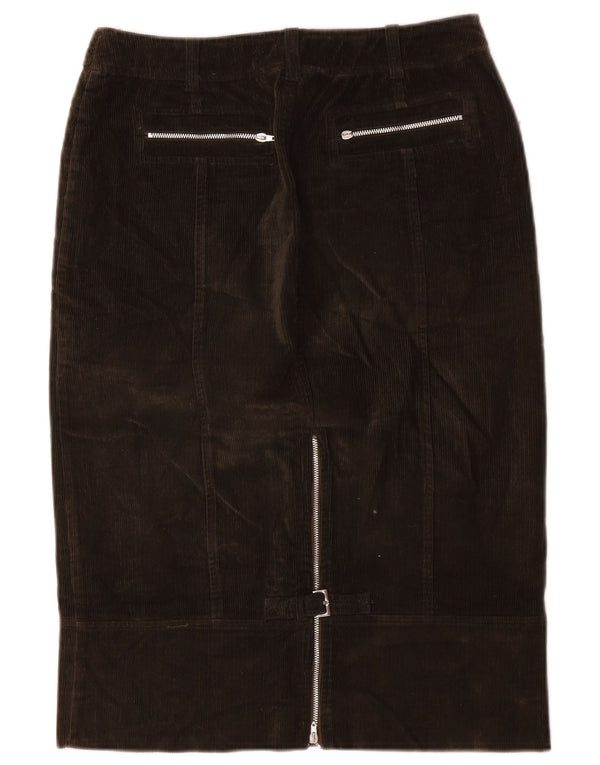 Marella Womens Corduroy Nederdel UK 10 Small W30 Brown Bomuld