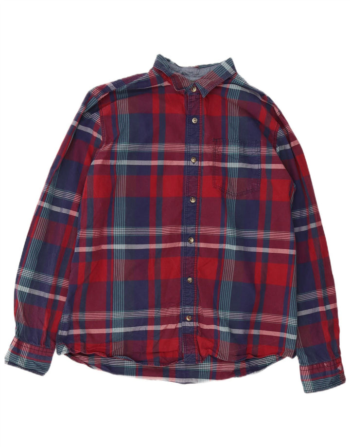 Fat Face Herre Classic Fit skjorte XL rød ternet bomuld