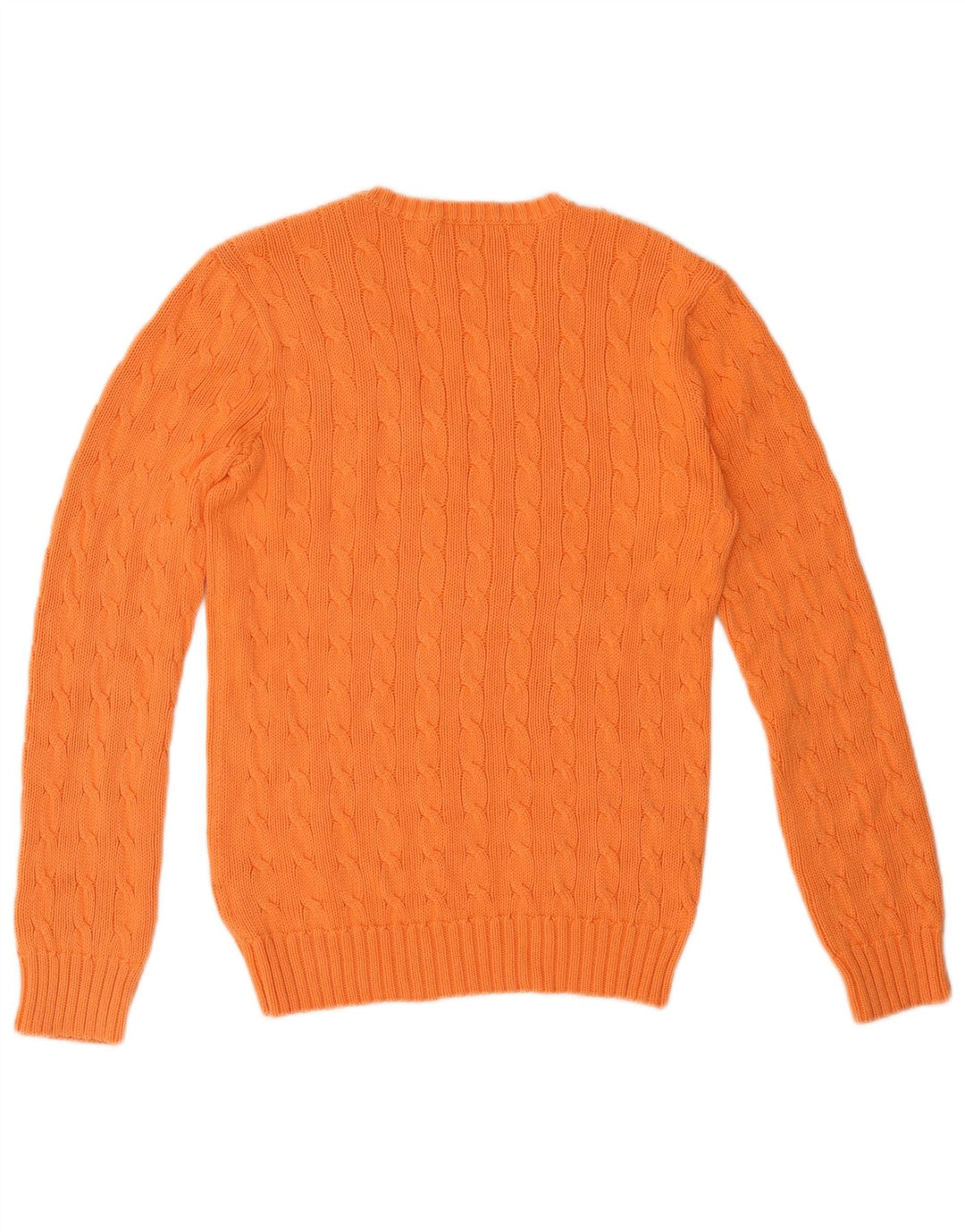 RALPH LAUREN Dame V-hals sweater UK 14 Stor Orange Bomuld