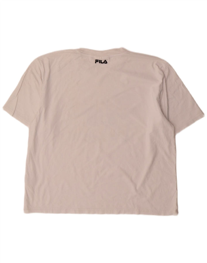 Fila Herre Duke Grafisk T-Shirt Top Stor Hvid Bomuld