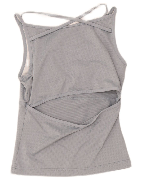 Adidas Womens Crop Vest Top UK 10 Small Grey Polyester Sports