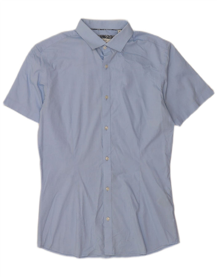 Jack & Jones Kortærmet Herreskjorte Størrelse 40 Medium Blå Bomuld