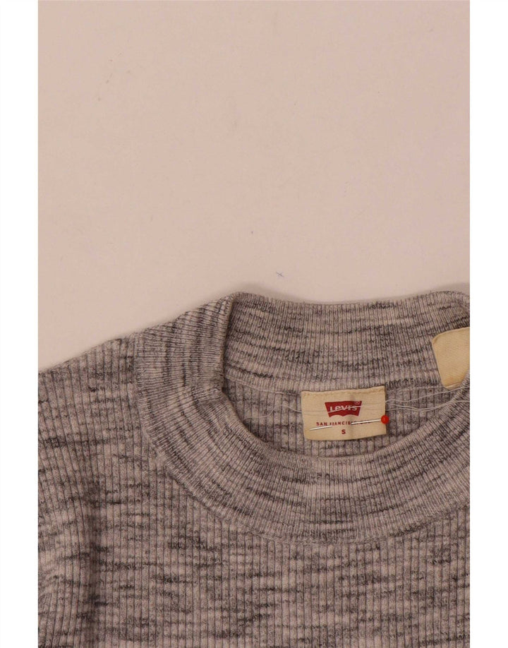 Levi's Dame Turtle Neck Sweater UK 8 Small Grey Flecked