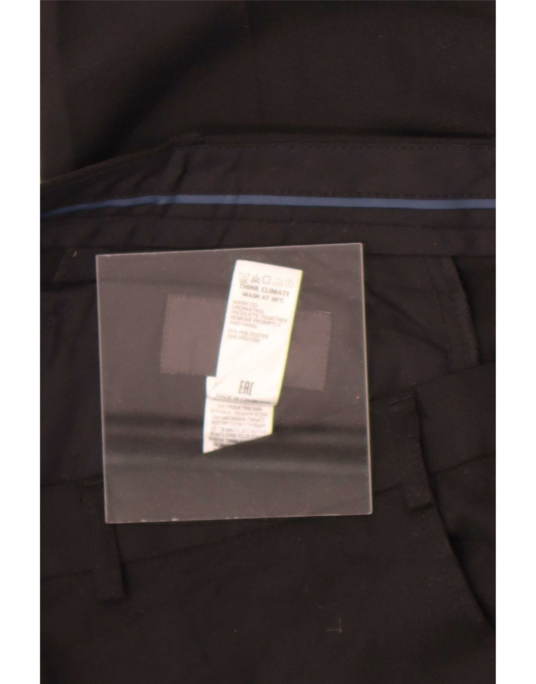 Marks & Spencer Straight Suit bukser til mænd W36 L29 sort polyester