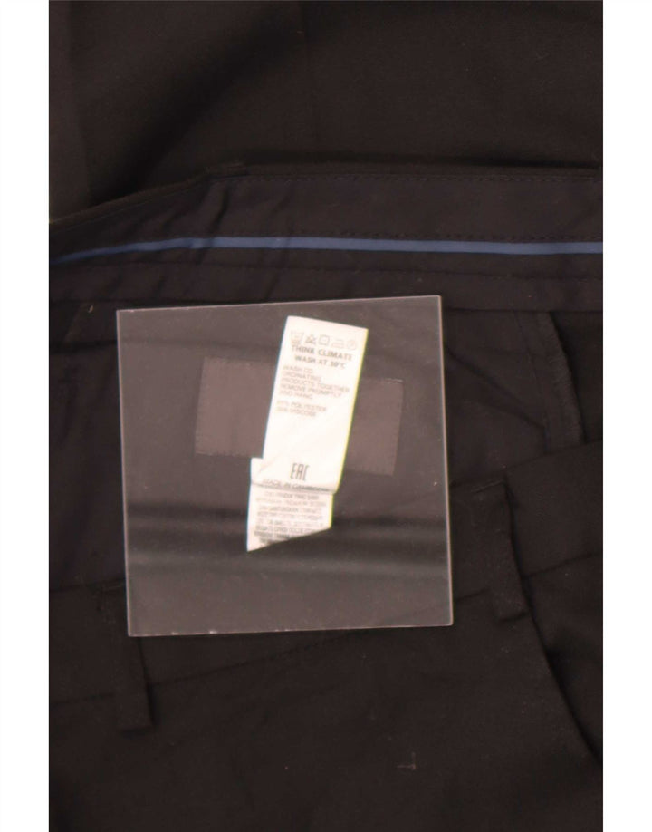 Marks & Spencer Straight Suit bukser til mænd W36 L29 sort polyester