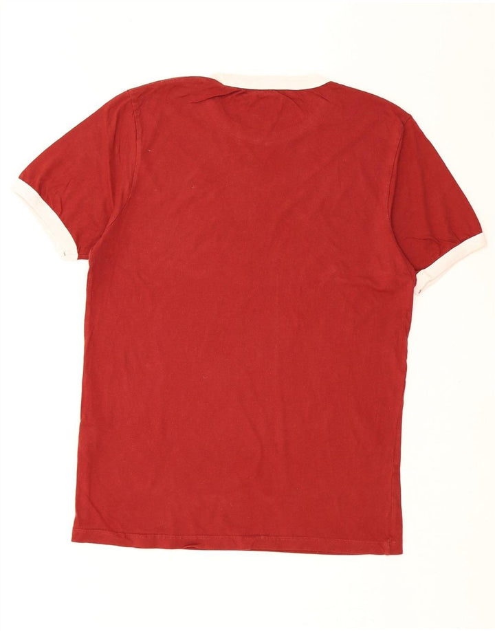 JACK & JONES Mens Graphic T-Shirt Top Medium Red Cotton