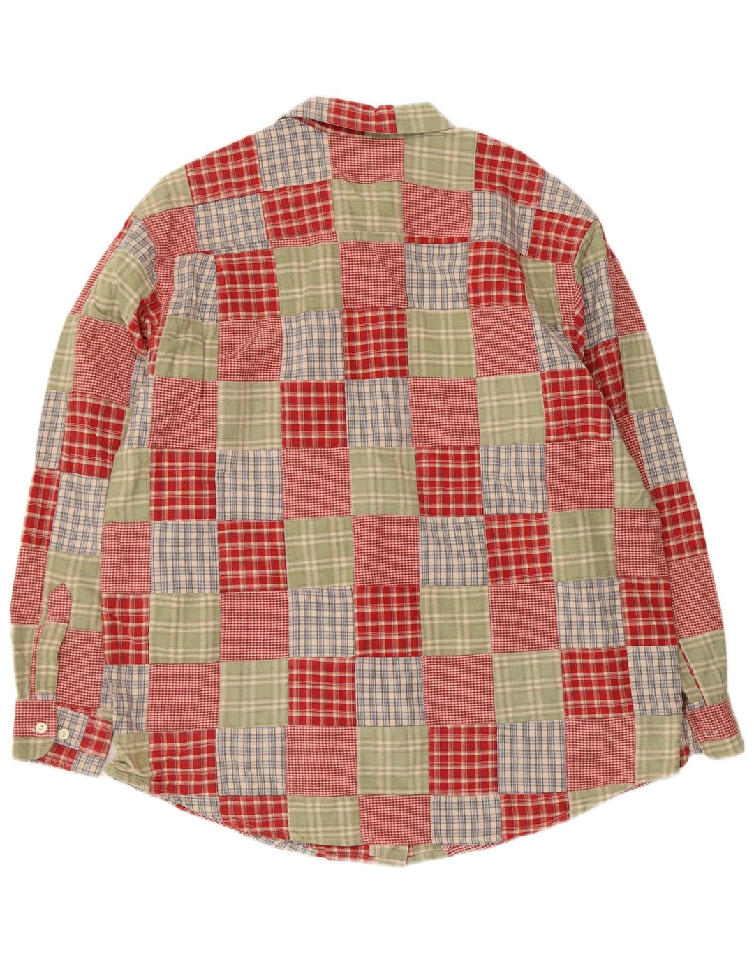 Eddie Bauer Dame Flanell Shirt UK 16 Stor Flerfarvet Patchwork Bomuld