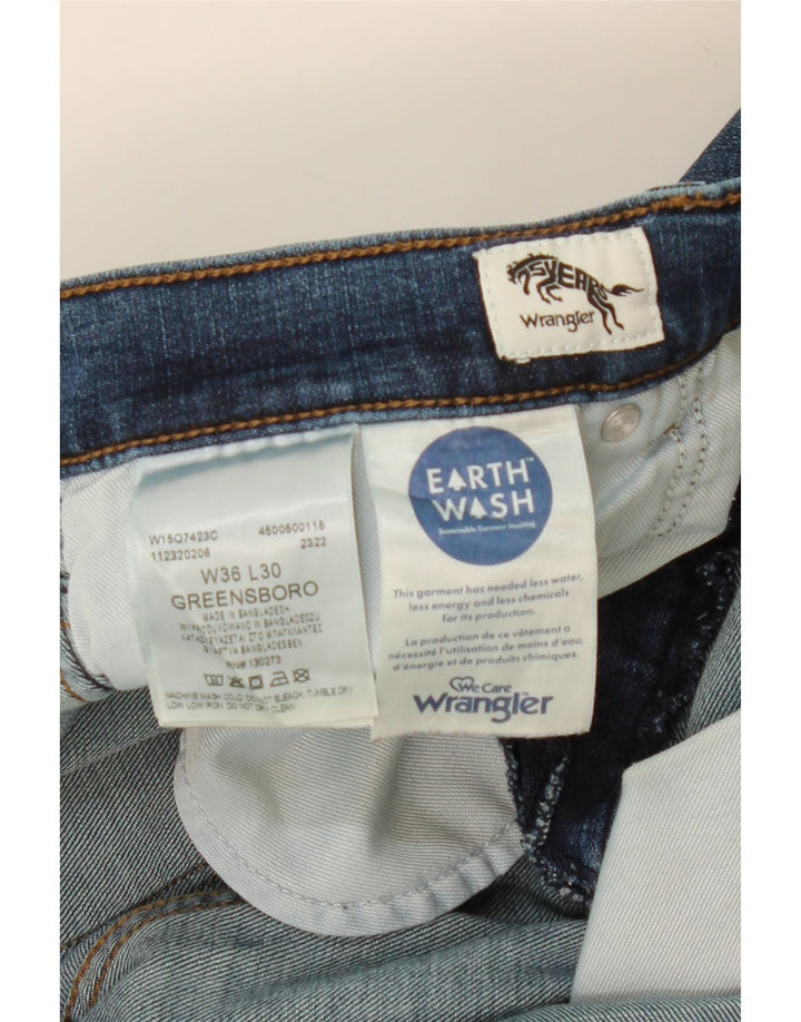 WRANGLER Herre Greensboro Straight Jeans W36 L30 Blå Bomuld