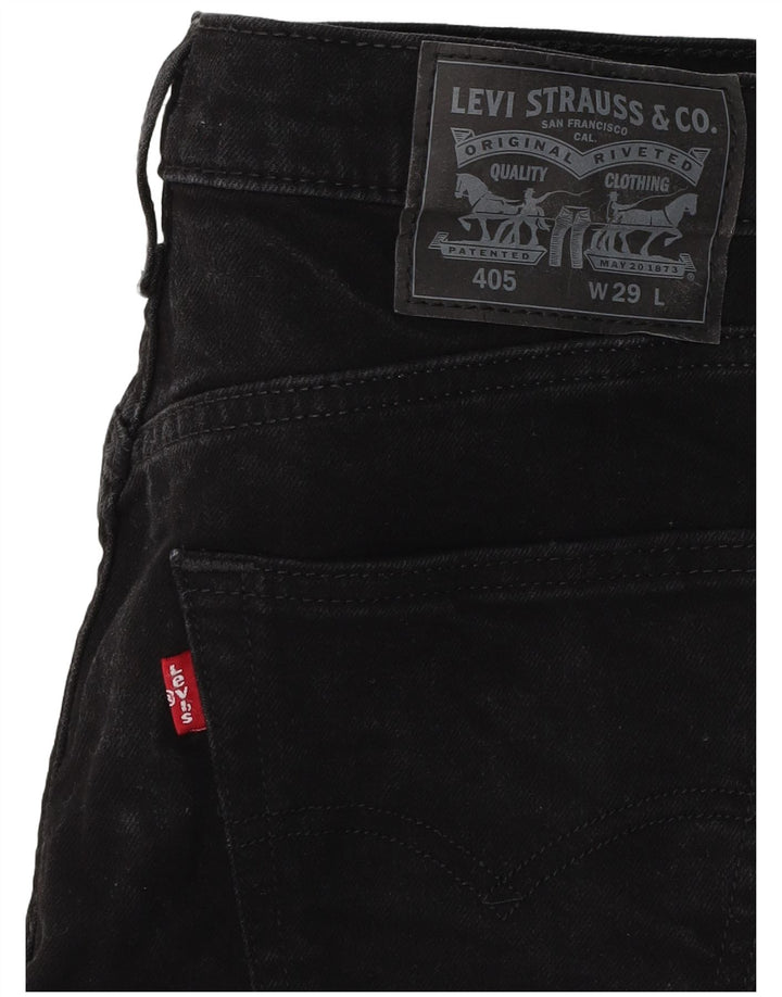 LEVI'S Mens 405 Denim Shorts W29 Small Black Cotton